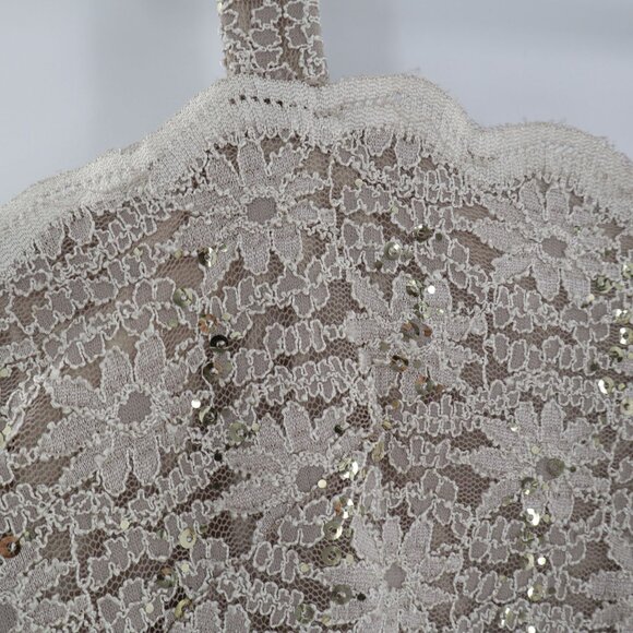 Alex Evenings Lace Sequin Dress Womens 14 Beige Cruise Formal Dance Party Event - Picture 9 of 16